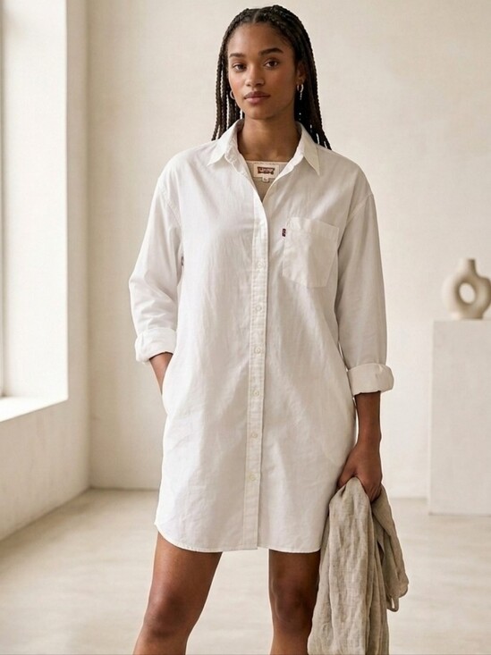 Levi's Dresses & Skirts - LEVI'S WHITE SHIRT DRESS SIZE SMALL